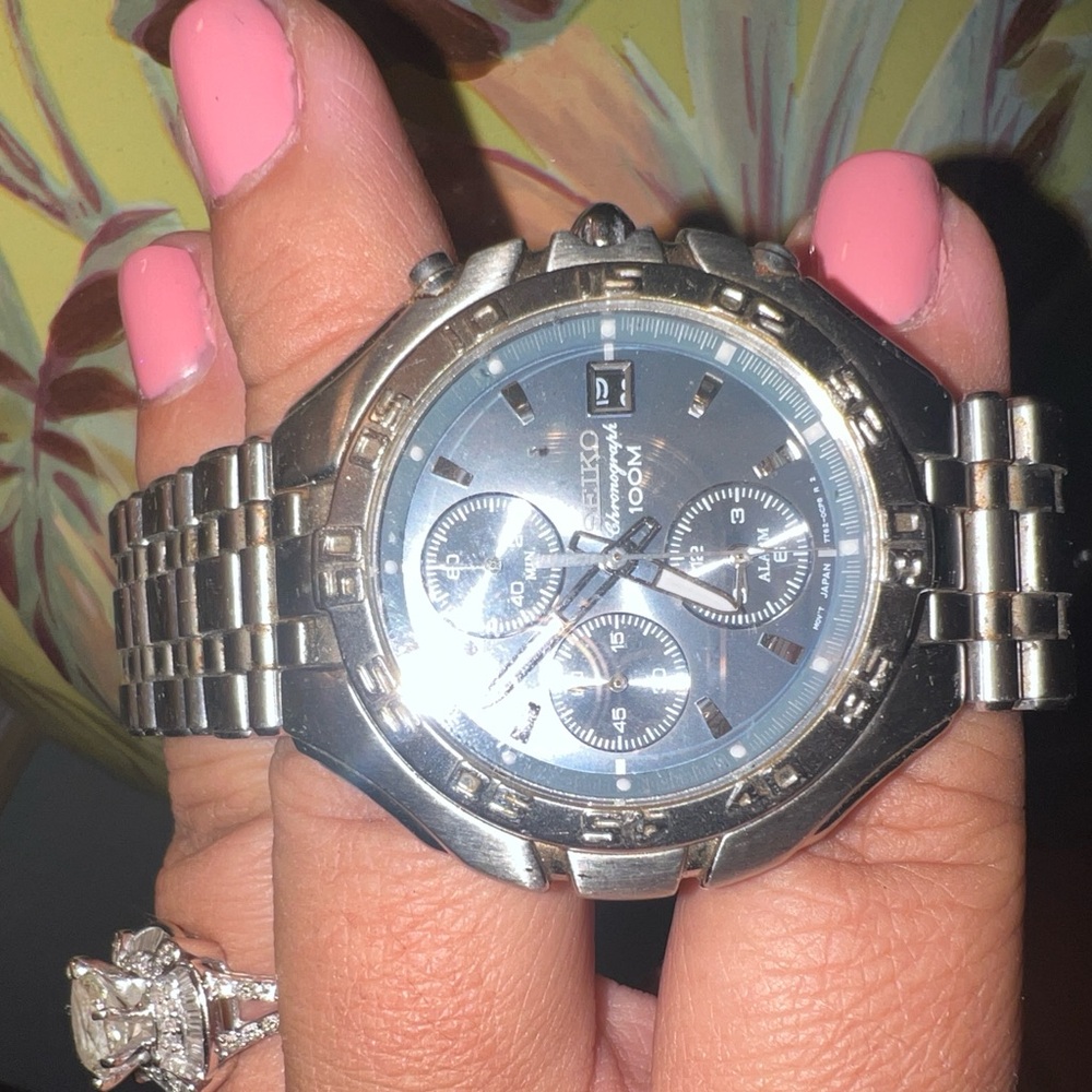 Silver Chronograph Watch - image 3